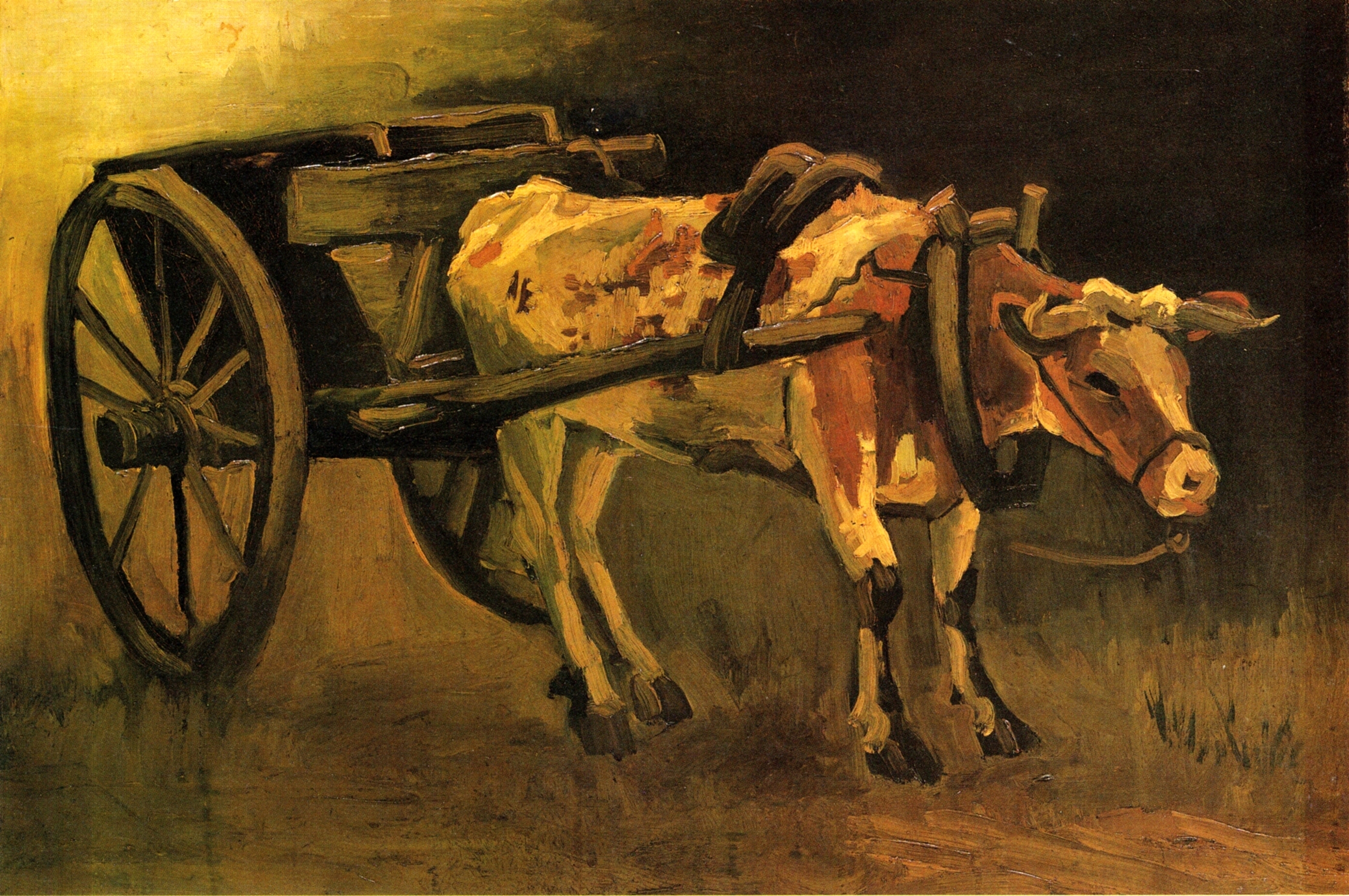Картина Ван Гога Телега запряженная рыже-белым буйволом 1884